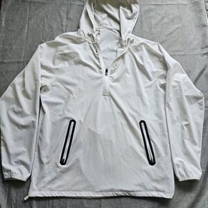 Second Skin Long Sleeve Hooded Shirt Men XLarge White Pullover Mock Neck Gym Run
